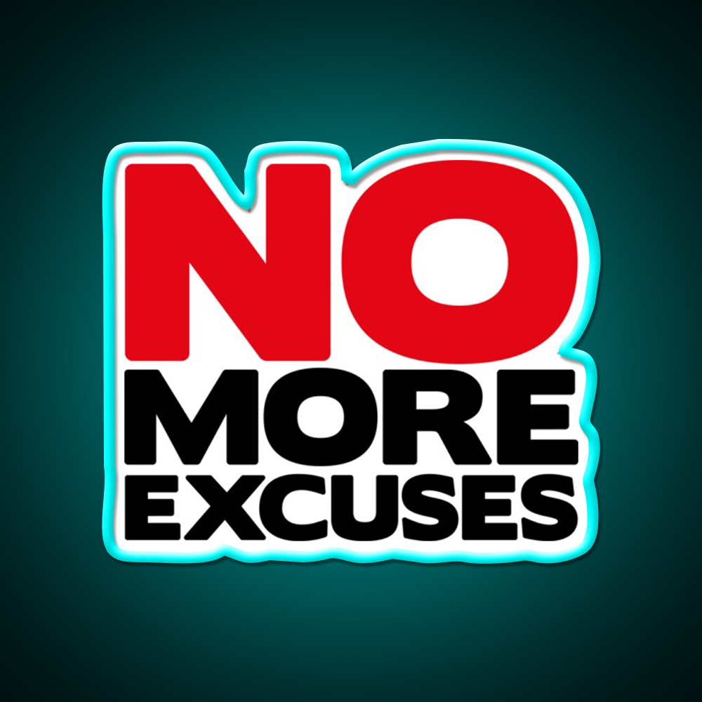No More Excuses Gym Fitness Led Neon Sign Rgb Color