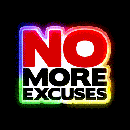 No More Excuses Gym Fitness Led Neon Sign Rgb Color