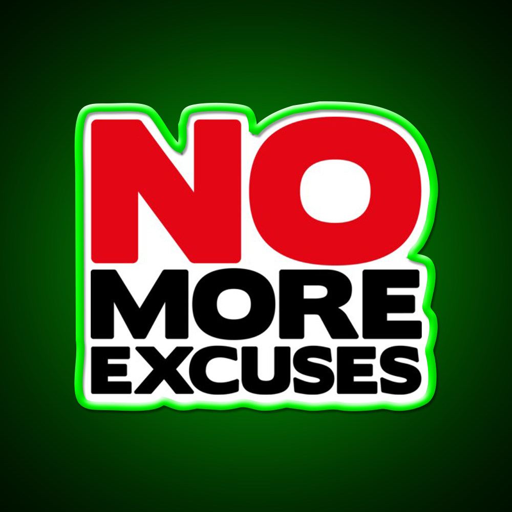 No More Excuses Gym Fitness Led Neon Sign Rgb Color