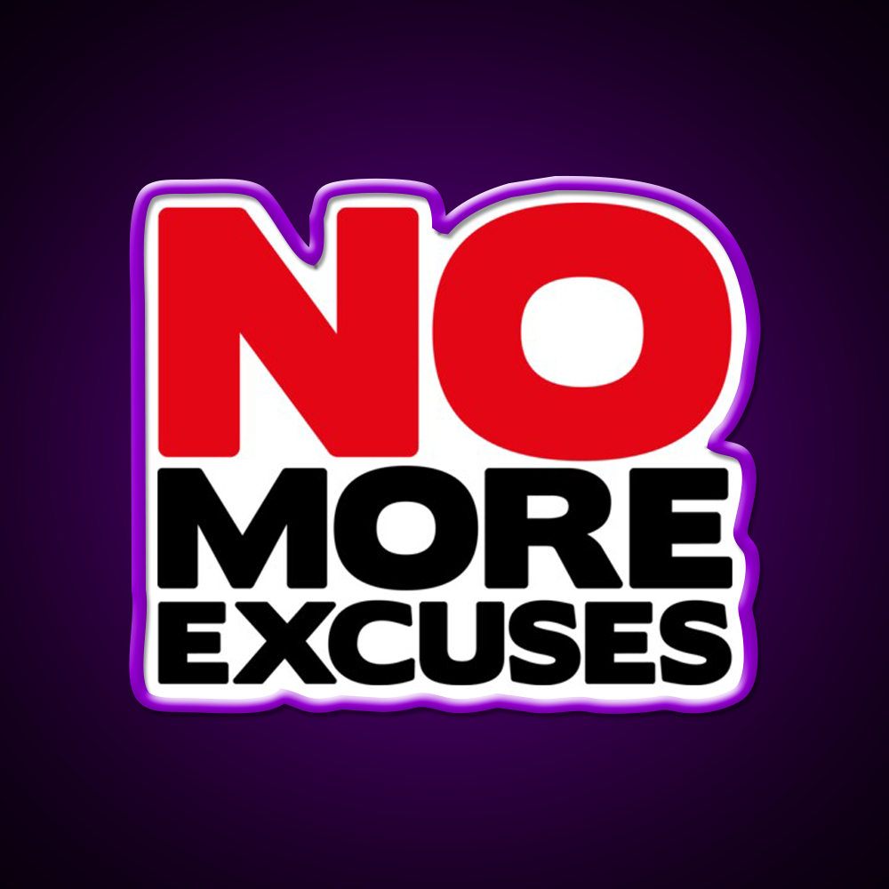 No More Excuses Gym Fitness Led Neon Sign Rgb Color
