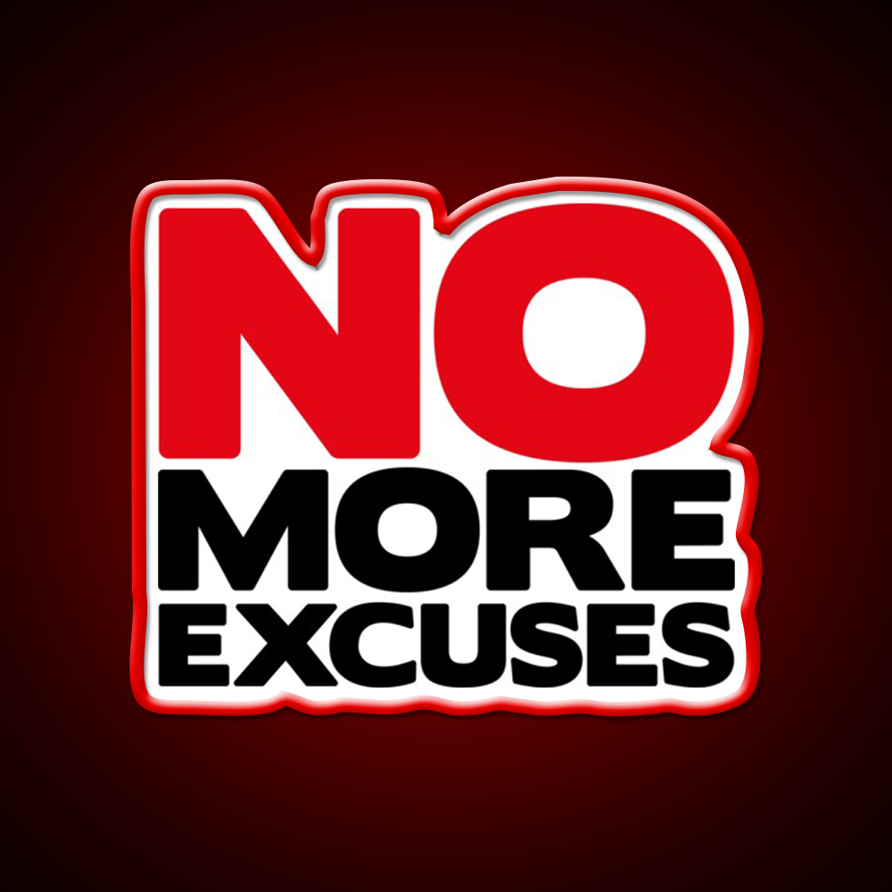 No More Excuses Gym Fitness Led Neon Sign Rgb Color