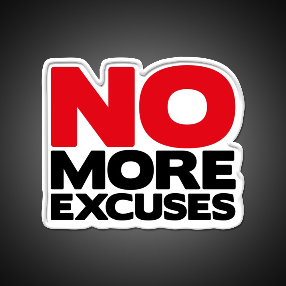 No More Excuses Gym Fitness Led Neon Sign Rgb Color