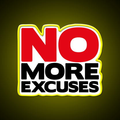 No More Excuses Gym Fitness Led Neon Sign Rgb Color