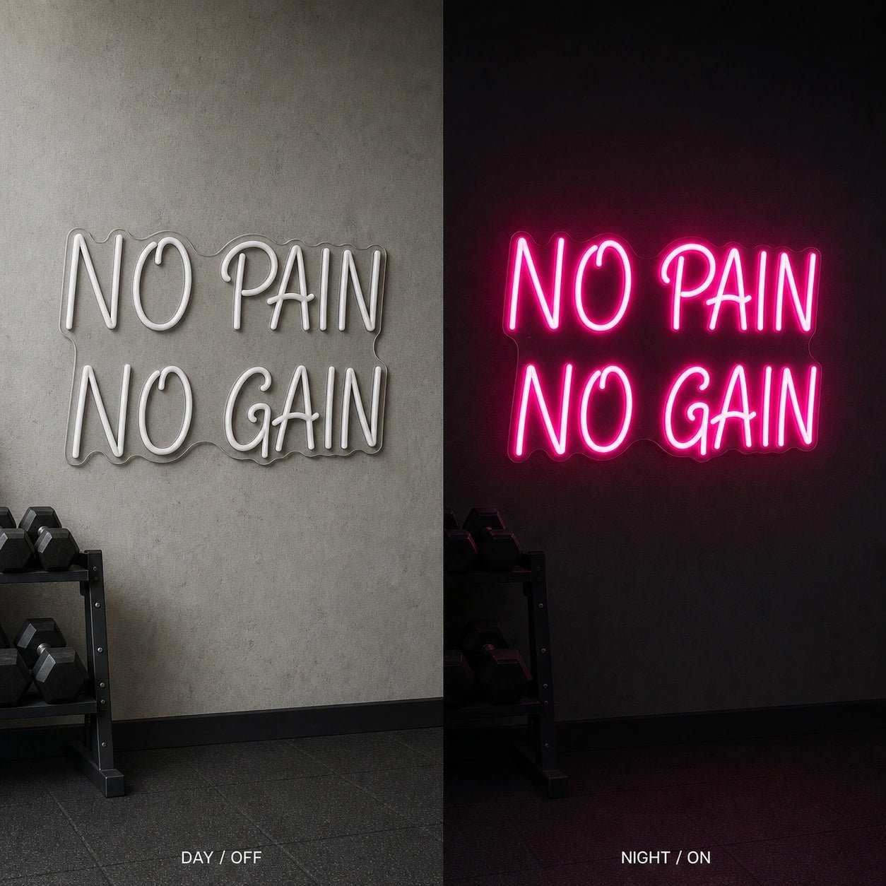 No Pain Gain LED Neon Sign Garage Man Cave Neon Sign - Shineneon