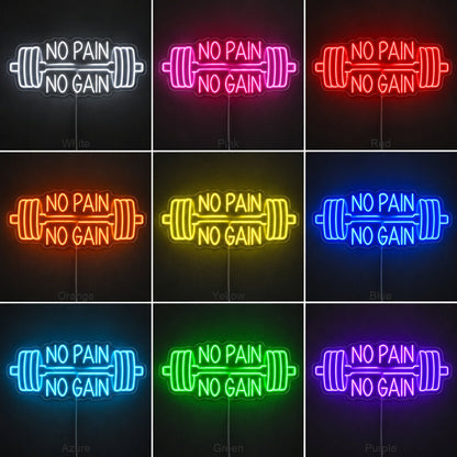 No Pain No Gain Barbell LED Neon Sign - Shineneon