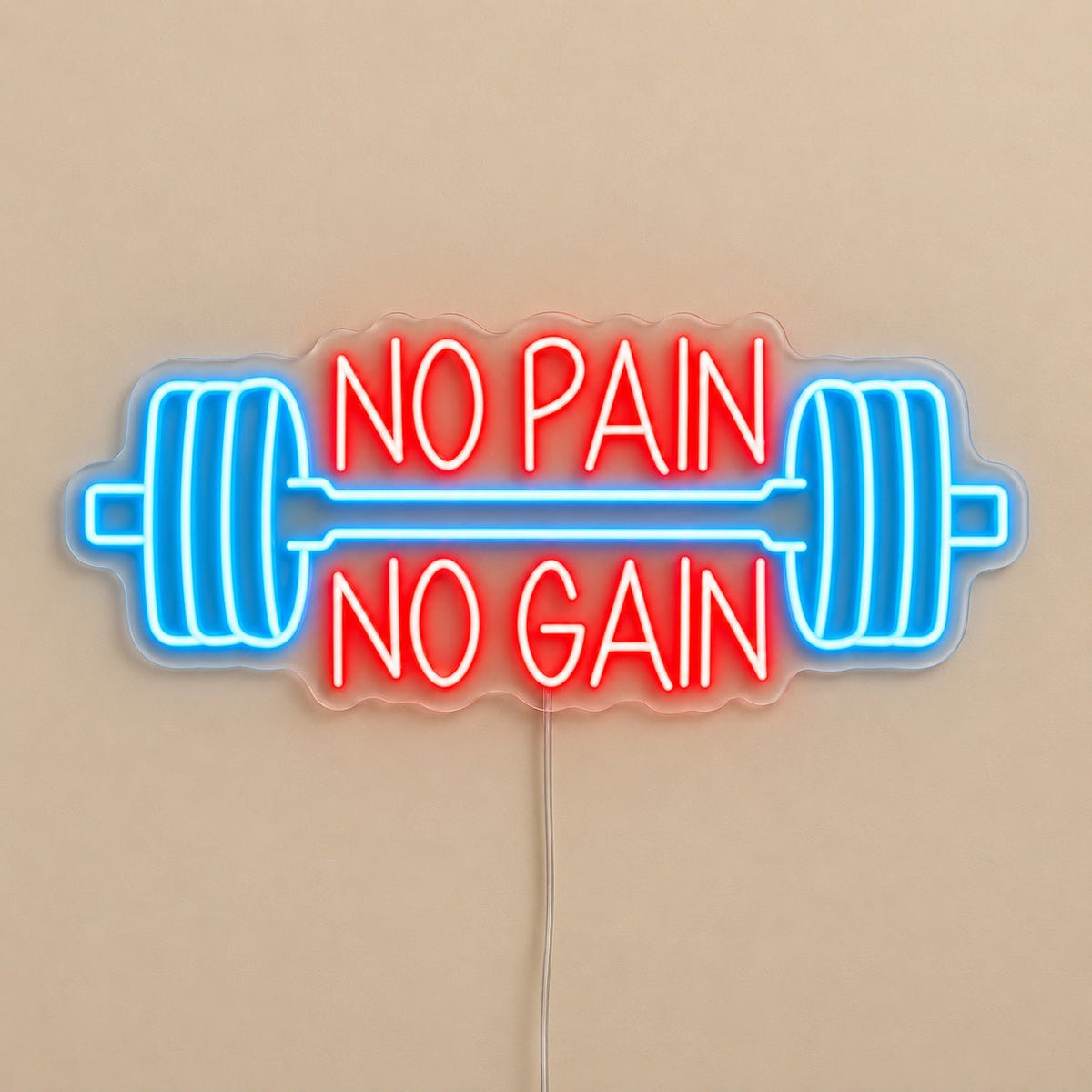 No Pain No Gain Barbell LED Neon Sign - Shineneon