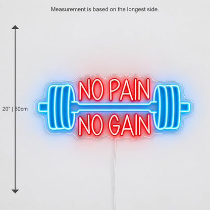 No Pain No Gain Barbell LED Neon Sign - Shineneon