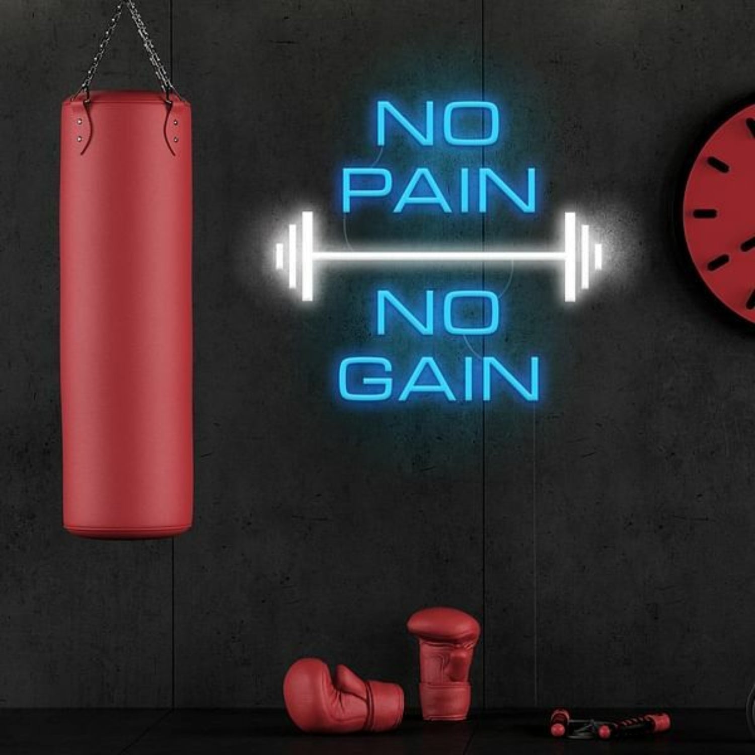 No Pain No Gain Barbell Led Neon Sign For Gym And Fitness Room | Shineneon