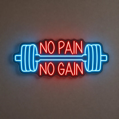 No Pain No Gain Barbell Vintage LED Neon Sign - Shineneon
