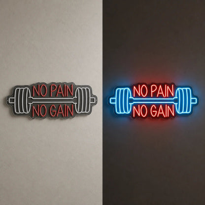 No Pain No Gain Barbell Vintage LED Neon Sign - Shineneon