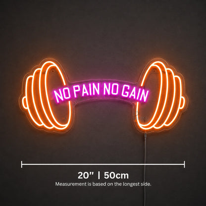 No Pain No Gain Dumbbell Neon Sign LED Neon Sign size image