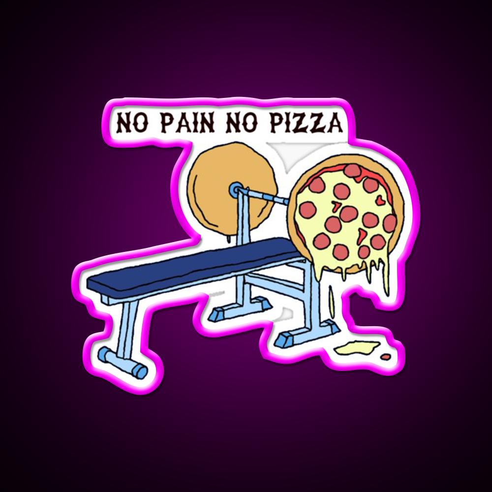 No Pain No Pizza Gym Fitness Led Neon Sign Rgb Color