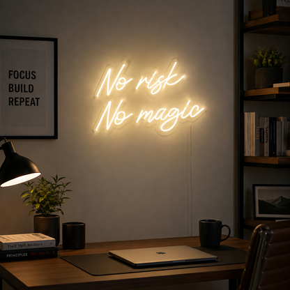 No Risk No Magic Wall Decor LED Neon Sign - 03 Real Lifestyle Scene