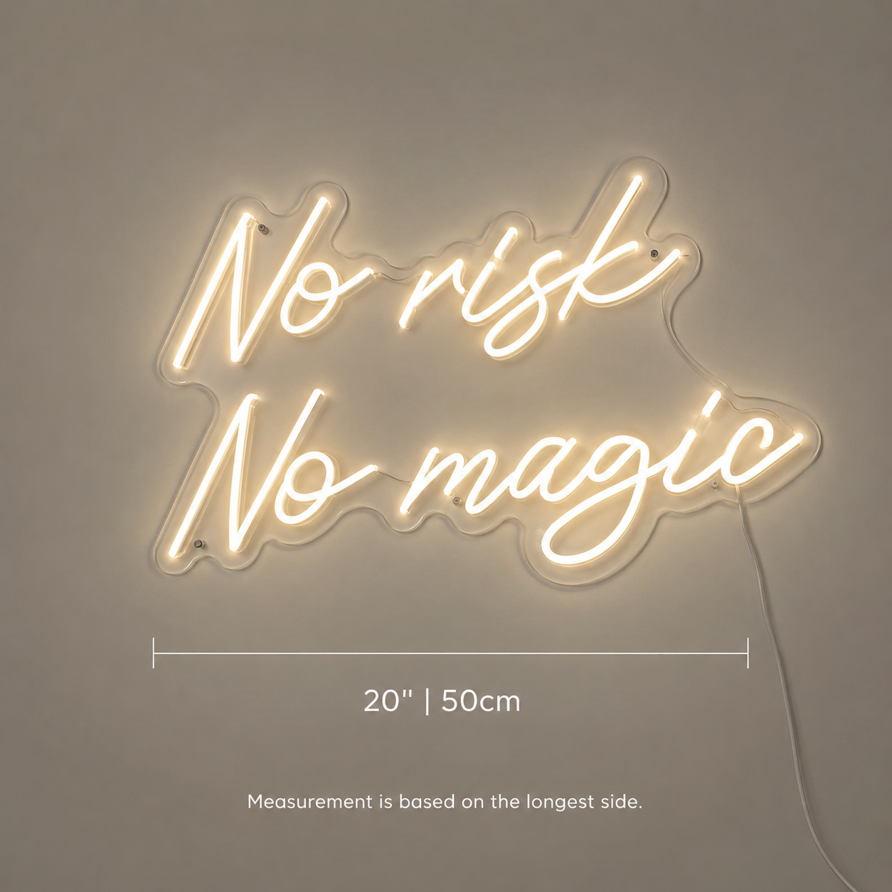 No Risk No Magic Wall Decor LED Neon Sign - 04 Size Image