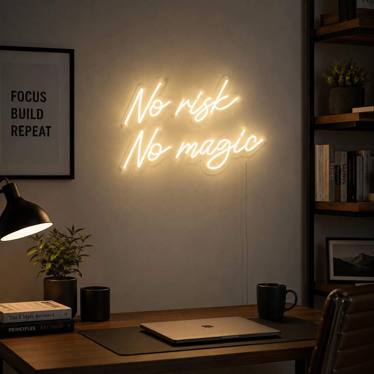 No Risk No Magic Wall Decor LED Neon Sign - Shineneon