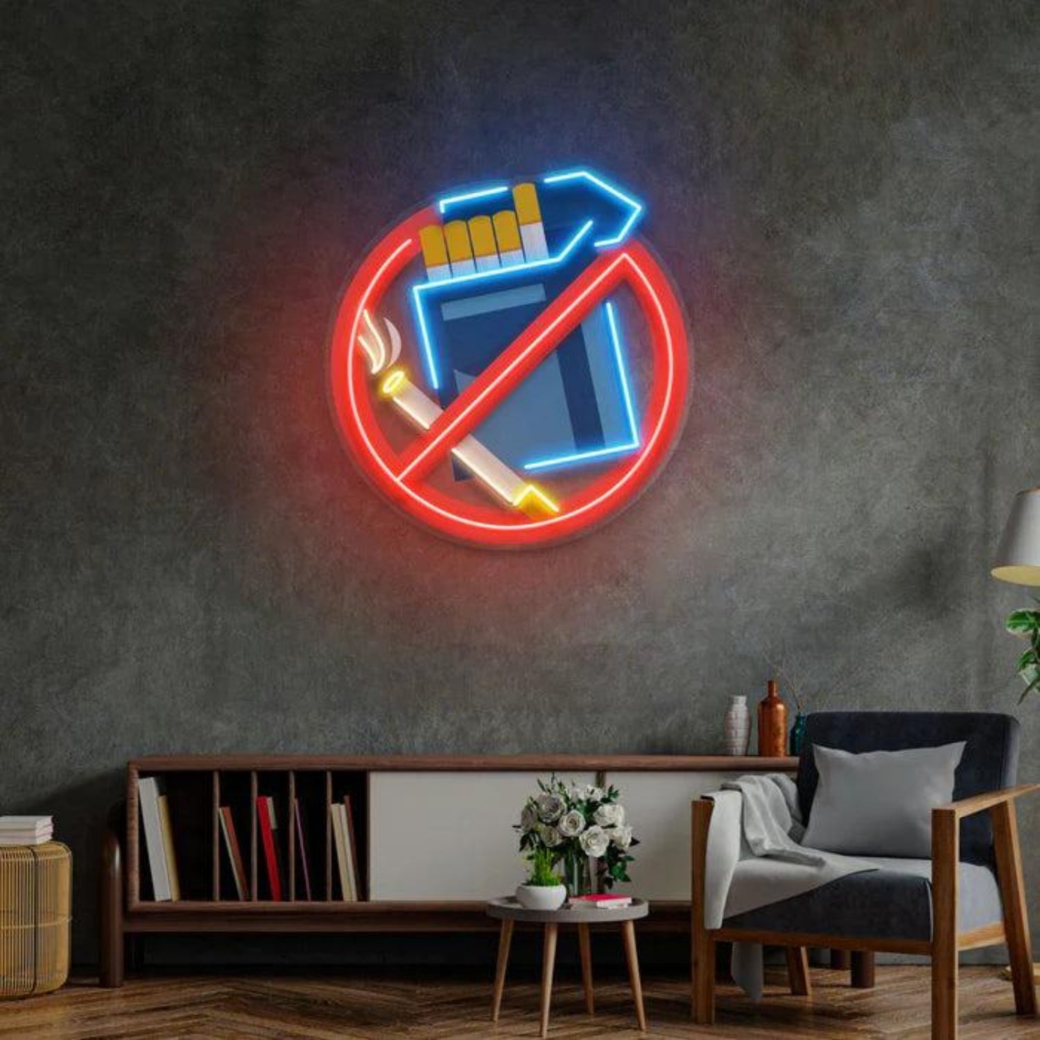 No Smoke Symbol Multicolor LED Neon Sign for Indoor Decor | Shineneon