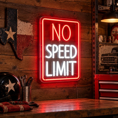 No Speed Limit Garage LED Neon Sign - Shineneon