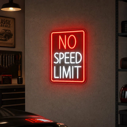 No Speed Limit Garage Vintage LED Neon Sign - Shineneon