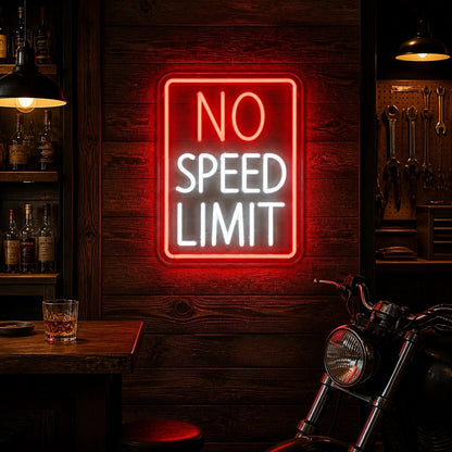 No Speed Limit Garage Vintage LED Neon Sign - Shineneon