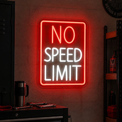 No Speed Limit Garage Vintage LED Neon Sign - Shineneon