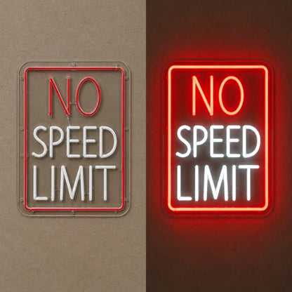 No Speed Limit Garage Vintage LED Neon Sign - Shineneon