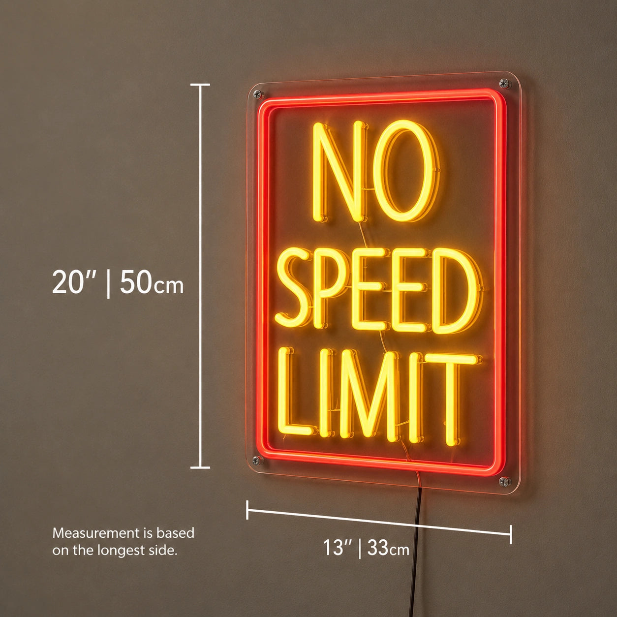 No Speed Limit Neon Sign LED Neon Sign size image