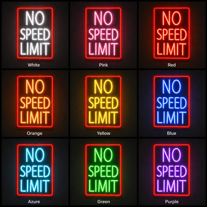 No Speed Limit Neon Sign LED Neon Sign color grid