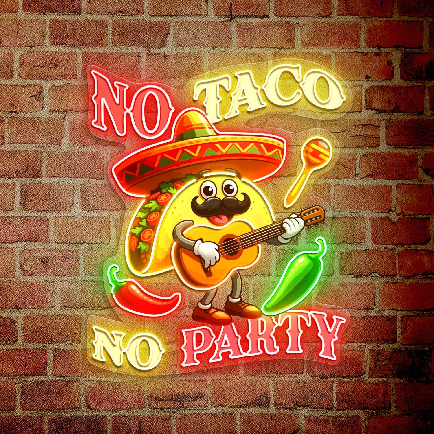 No Tacos No Party Acylic Led Neon Sign | Shineneon