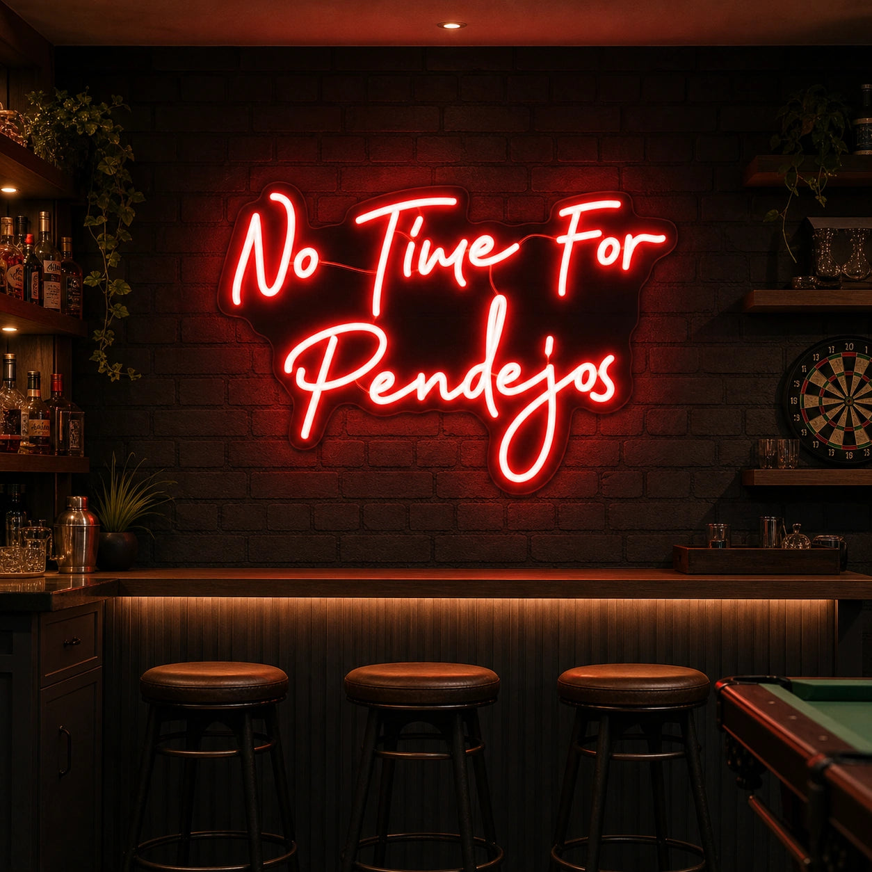 No Time For Pedigos LED Neon Sign Garage Man Cave Neon Sign real lifestyle scene