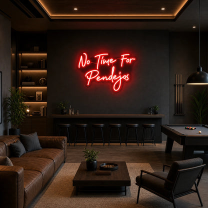 No Time For Pedigos LED Neon Sign Garage Man Cave Neon Sign size image