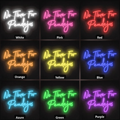 No Time For Pedigos LED Neon Sign Garage Man Cave Neon Sign color grid