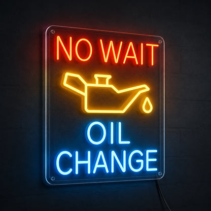 No Wait Oil Change Neon Sign LED Neon Sign high-converting product image
