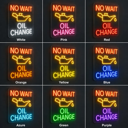 No Wait Oil Change Neon Sign LED Neon Sign color grid