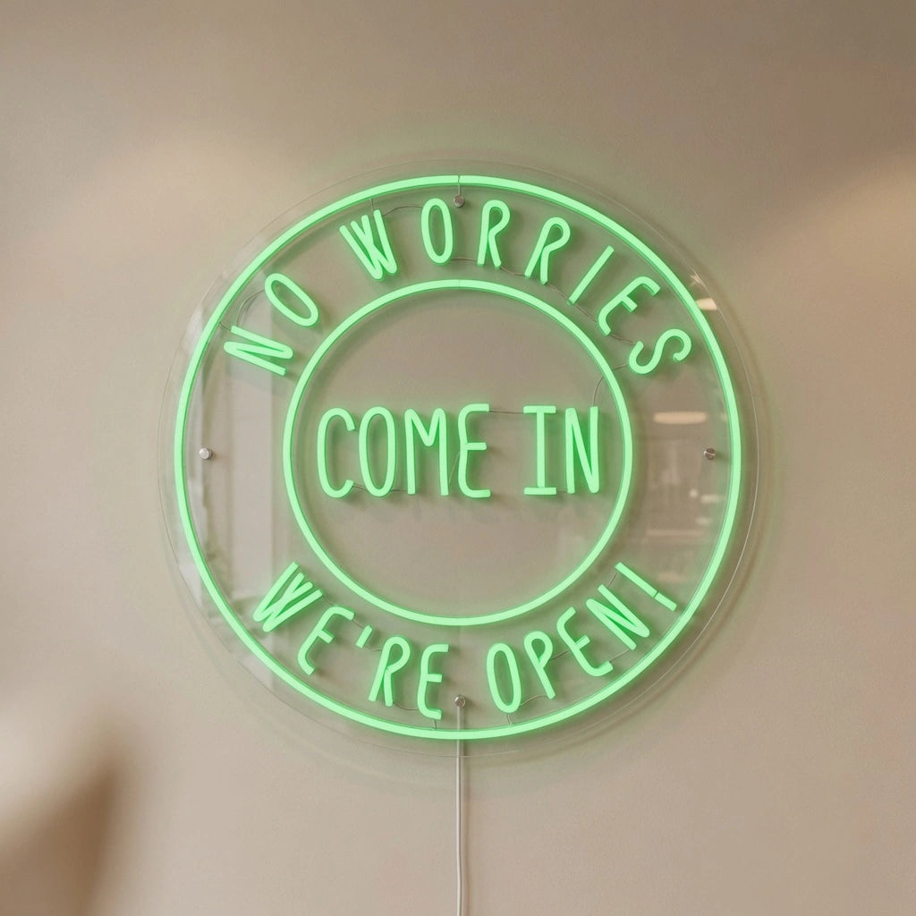 No Workies Come LED Neon Sign - 04 Size Image