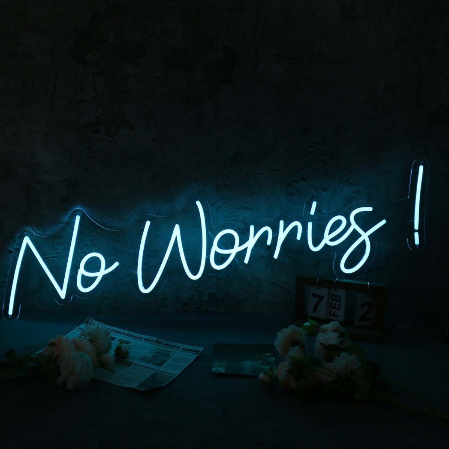 No Worries Blue Custom Neon Sign | Shineneon