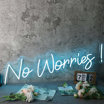 No Worries Blue Custom Neon Sign | Shineneon