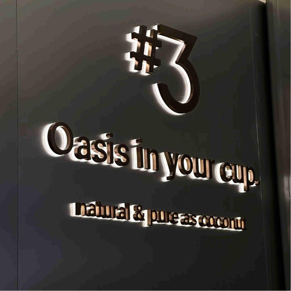 No3 Oasis In Your Cup 3D Backlit Channel Letters Led Light Sign - Shineneon