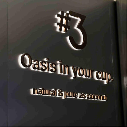 No3 Oasis In Your Cup 3D Backlit Channel Letters Led Light Sign - Shineneon