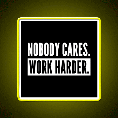 Nobody Cares Work Harder For Athletes Gym Fitness Led Neon Sign Rgb Color