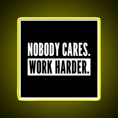 Nobody Cares Work Harder For Athletes Gym Fitness Led Neon Sign Rgb Color