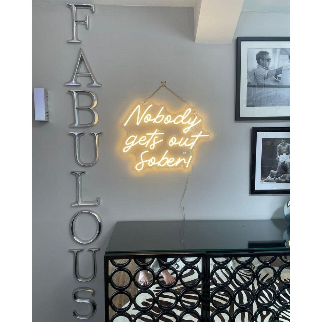 Nobody Gets Out Sober Led Sign Business Neon Sign - Shineneon