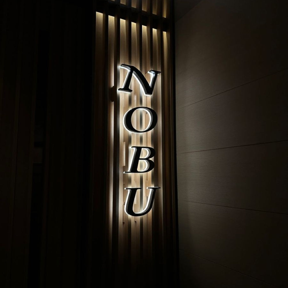 Nobu 3D Backlit Channel Letters Led Light Sign