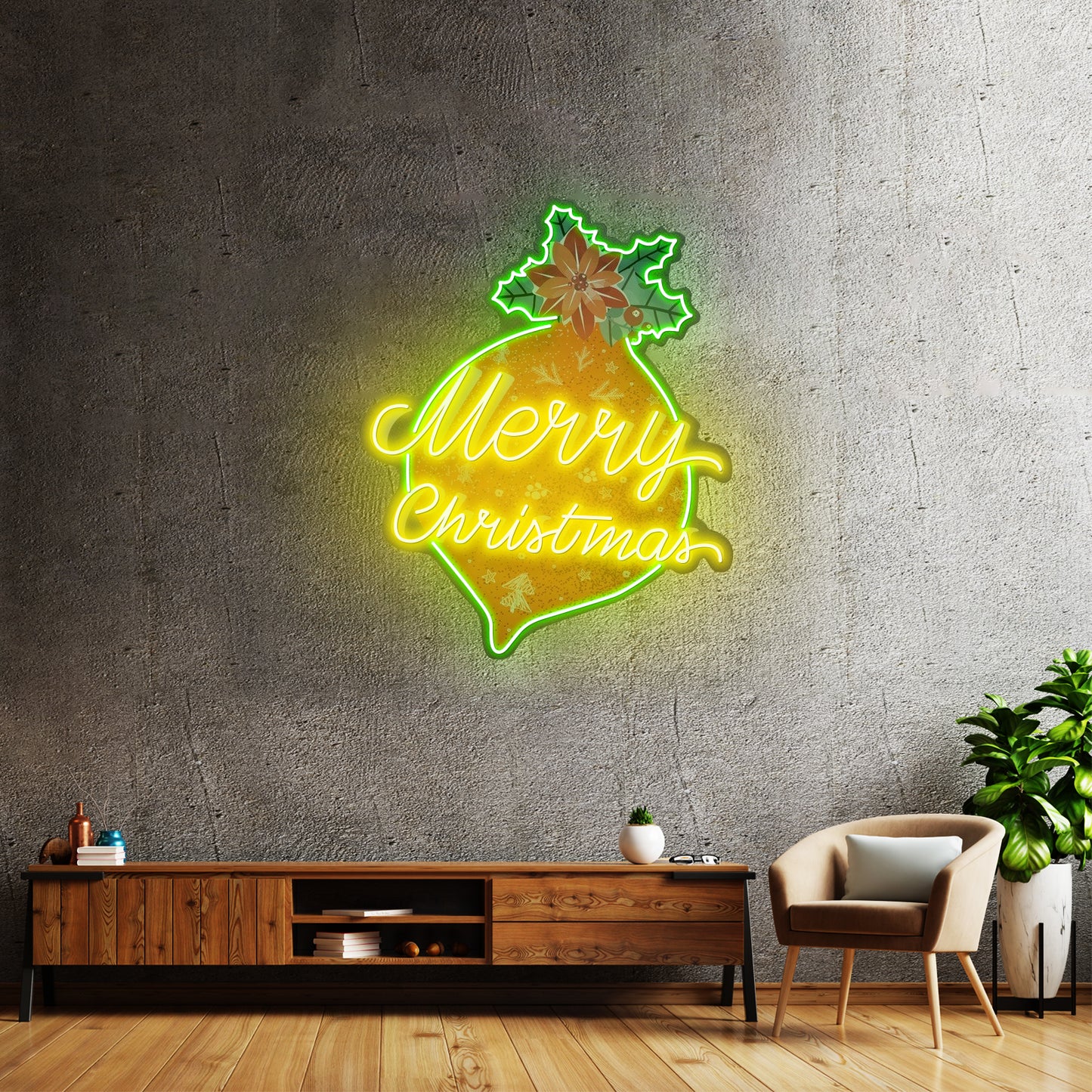 Noel Bauble Christmas Led Neon Acrylic Artwork For Sale