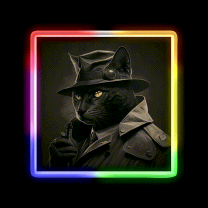 Noir Cat Asian Cultural Led Neon Sign Rgb Color - LED neon sign close-up detail