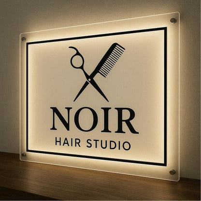 Noir Hair Studio Acrylic Business Logo Sign - Shineneon