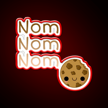 Nom Nom Nom Snack Food Led Neon Sign Rgb Color - Shineneon