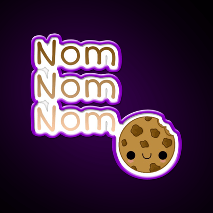 Nom Nom Nom Snack Food Led Neon Sign Rgb Color - Shineneon