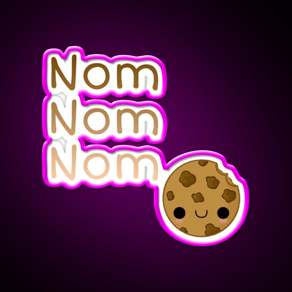 Nom Nom Nom Snack Food Led Neon Sign Rgb Color - Shineneon