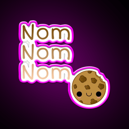 Nom Nom Nom Snack Food Led Neon Sign Rgb Color - Shineneon
