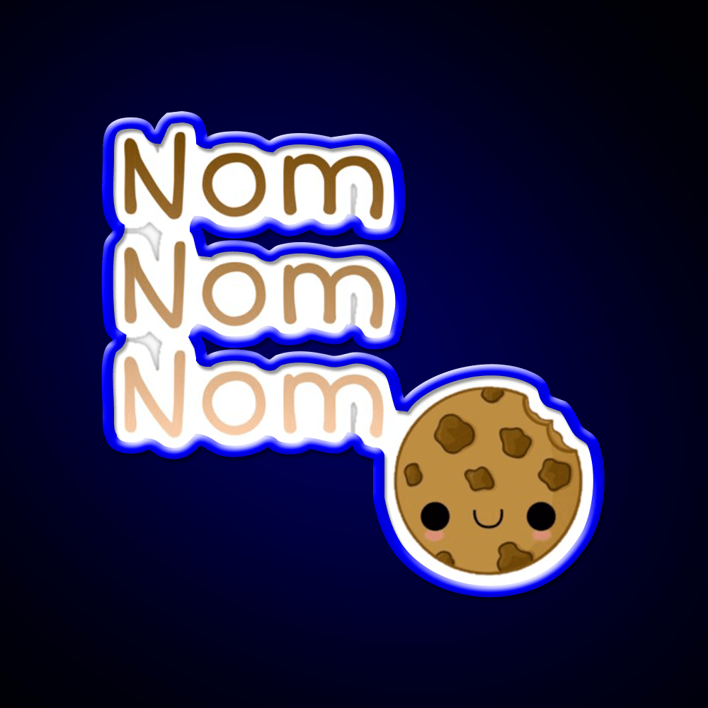 Nom Nom Nom Snack Food Led Neon Sign Rgb Color - Shineneon